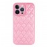 Apple Iphone 14 Pro Max Pink Leather Cushioned Silicone Case With Camera Protector