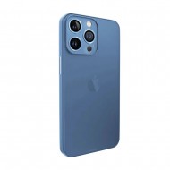 Apple Iphone 14 Pro Blue TPU Silicone Case With Camera Lens Protector