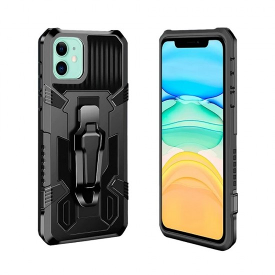 Capa Silicone Tpu Kickstand Heavy Duty Hibrid Apple Iphone 11 Preto Capa Silicone Tpu Kickstand Heavy Duty Hibrid Apple Iphone 11 Preto
