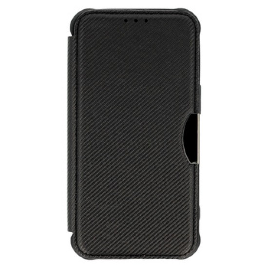Samsung Galaxy S23 Ultra Black Razor Carbon Flip Cover Case With Camera Protector