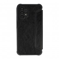 Capa Flip Cover Samsung Galaxy A13 4g Preto Razor Leather Carbon Com Protetor De Câmera