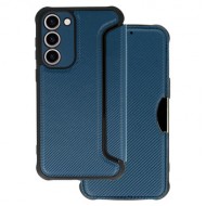 Samsung Galaxy A14 5G Navy Razor Carbon Flip Cover Case With Camera Protector