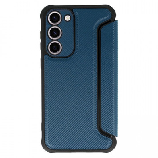 Capa Flip Cover Samsung Galaxy A14 5g Azul Marinho Razor Carbon Com Protetor De Câmera