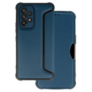 Samsung Galaxy A33 5G Navy Razor Carbon Flip Cover Case With Camera Protector