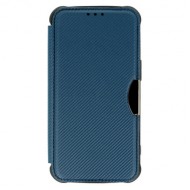 Capa Flip Cover Samsung Galaxy A33 5g Azul Marinho Razor Carbon Com Protetor De Câmera