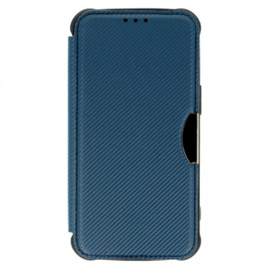 Capa Flip Cover Samsung Galaxy A14 5g Azul Marinho Razor Carbon Com Protetor De Câmera