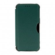 Samsung Galaxy A13 4G Dark Green Razor Carbon Flip Cover Case With Camera Protector