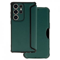Samsung Galaxy S23 Ultra Green Razor Carbon Flip Cover Case With Camera Protector