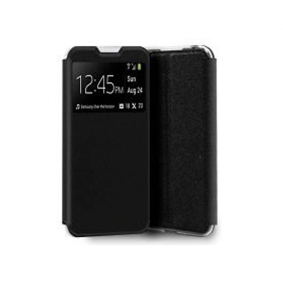 Funda De Silicona Flip Cover Con Candy Window Samsung Galaxy A22 5G Negro Funda De Silicona Flip Cover Con Candy Window Samsung Galaxy A22 5G Negro