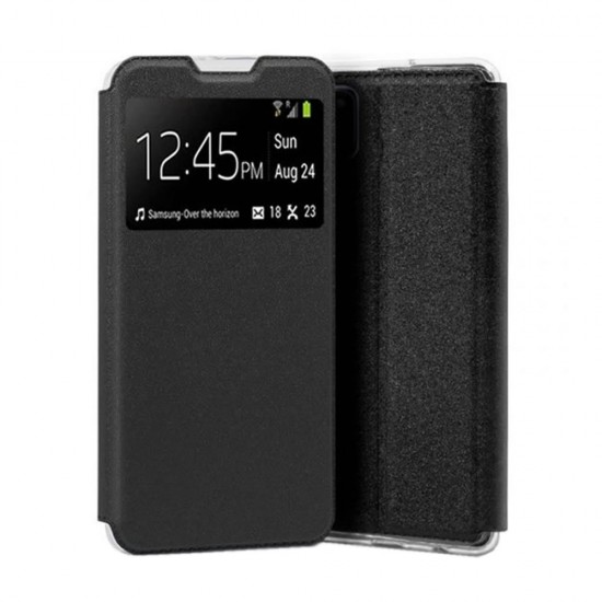 Samsung Galaxy A15 Black Flip Cover Case With Candy Window