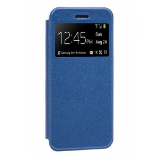 Candy Window Flip Cover Samsung Galaxy A8 Plus Blue Case Candy Window Flip Cover Samsung Galaxy A8 Plus Blue Case