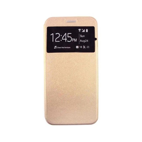 Samsung Galaxy A22 5G Gold Flip Cover With Candy Window Case