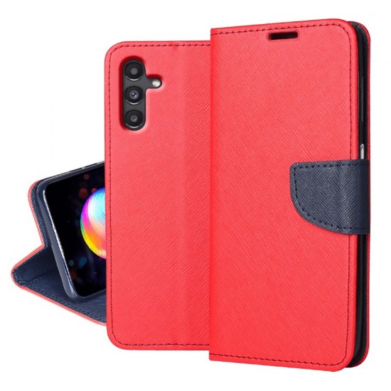 Samsung Galaxy A13 5G Red Fancy Flip Cover Case Samsung Galaxy A13 5G Red Fancy Flip Cover Case