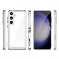 Capa Silicone Samsung Galaxy S24 Transparente Com Protetor De Câmera