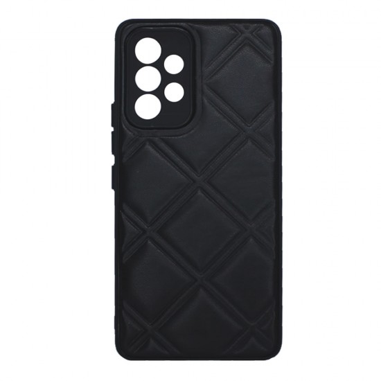 Samsung Galaxy A33 5G Black Leather Cushioned Silicone Case With Camera Protector Samsung Galaxy A33 5G Black Leather Cushioned Silicone Case With Camera Protector