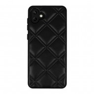 Capa Silicone Samsung Galaxy A04 Preto Leather Almofadada Com Protetor De Câmera D3