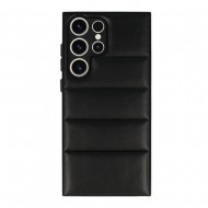 Capa Silicone Samsung Galaxy S23 Ultra Preto Leather Almofadada Com Protetor De Câmera D2