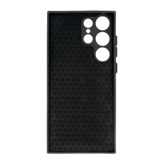 Capa Silicone Samsung Galaxy S23 Ultra Preto Leather Almofadada Com Protetor De Câmera D2