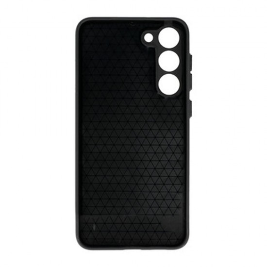 Capa Silicone Samsung Galaxy S23 Preto Leather Almofadada Com Protetor De Câmera D2