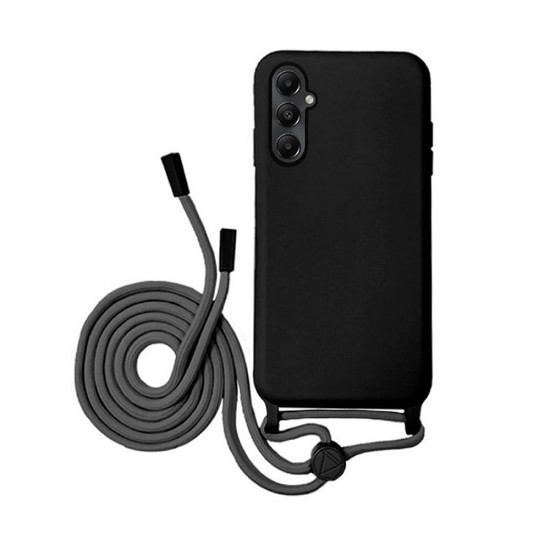 Capa Silicone Samsung Galaxy A15 Preto Com Corda Capa Silicone Samsung Galaxy A15 Preto Com Corda