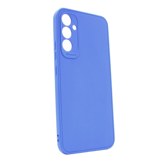 Capa Silicone Gel Samsung Galaxy A55 Azul Com Protetor De Câmera 3d