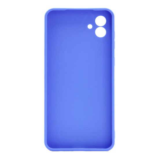 Samsung Galaxy A05 Blue Silicone Case With 3D Camera Protector