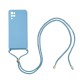 Samsung Galaxy A12 5G Blue Silicone Case With Camera Protector And String Samsung Galaxy A12 5G Blue Silicone Case With Camera Protector And String