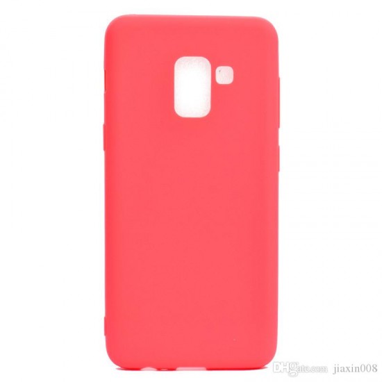 Capa Silicone Samsung Galaxy A8 2018 Rosa Fosco