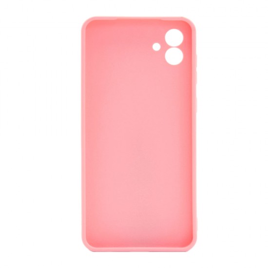 Samsung Galaxy A04 Pink Silicone Case With 3D Camera Protector