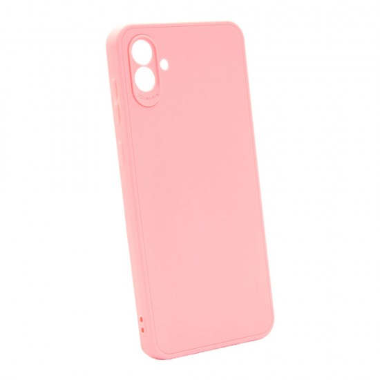 Samsung Galaxy A04 Pink Silicone Case With 3D Camera Protector