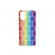 Samsung Galaxy A02S Red Hexagonal 2 Silicone Case