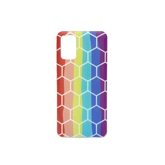 Capa Silicone Samsung Galaxy A02s Vermelho Hexagonal 2