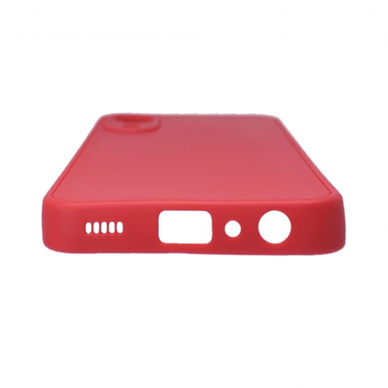 Capa Silicone Samsung Galaxy A03 Core Vermelho Com Protetor De Câmera 3d