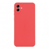 Samsung Galaxy A04 Red Silicone Case With 3D Camera Protector