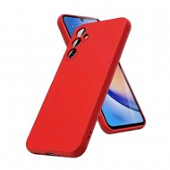 Capa Silicone Samsung Galaxy A15 Vermelho Com Protetor De Câmera