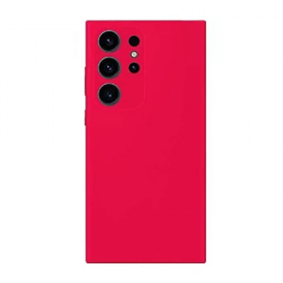 Capa Silicone Samsung Galaxy S24 Ultra Vermelho Com Protetor De Câmera