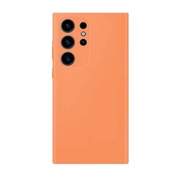 Capa Silicone Samsung Galaxy S24 Ultra Laranja Com Protetor De Câmera