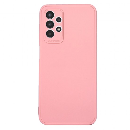 Capa Silicone Samsung Galaxy A13 4g A135/A137 Rosa Clara Com Protetor De Câmera 3d