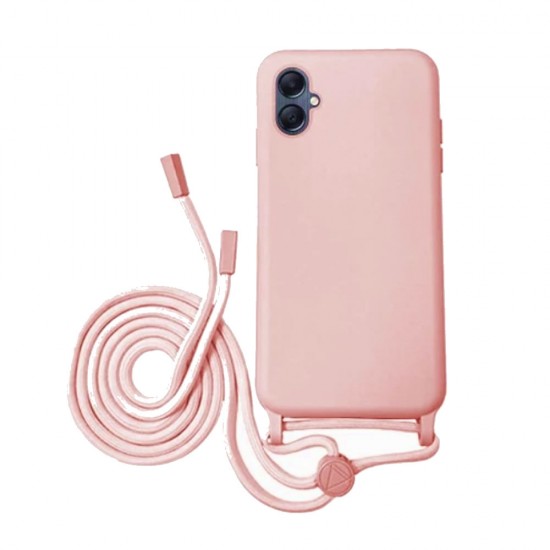 Samsung Galaxy A05 Pink Silicone Case With String Samsung Galaxy A05 Pink Silicone Case With String