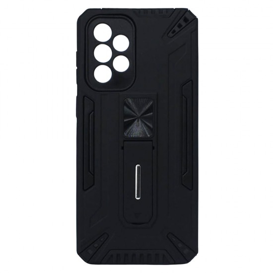 Capa Silicone Dura Anti-Choque Samsung Galaxy A33 5g Preto Com Protetor De Câmera E Kickstand