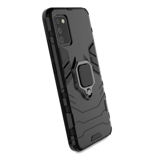 Capa Silicone Anti-Choque Armor Carbon Samsung Galaxy A02s Preto Ring Armor