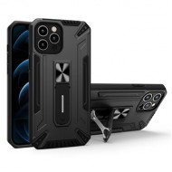Anti-Shock Armor Carbon Silicone Case Samsung Galaxy A22 4G Black Kickstand