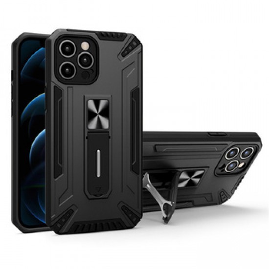 Anti-shock Armor Carbon Silicone Case Samsung Galaxy A22 4G Black Kickstand Anti-shock Armor Carbon Silicone Case Samsung Galaxy A22 4G Black Kickstand