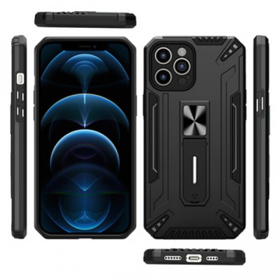 Anti-shock Armor Carbon Silicone Case Samsung Galaxy A22 4G Black Kickstand Anti-shock Armor Carbon Silicone Case Samsung Galaxy A22 4G Black Kickstand