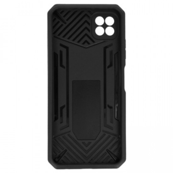 Anti-shock Armor Carbon Silicone Case Samsung Galaxy A22 4G Black Kickstand Anti-shock Armor Carbon Silicone Case Samsung Galaxy A22 4G Black Kickstand