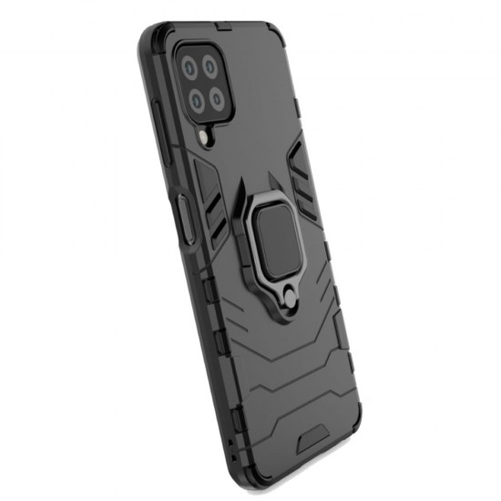 Capa Silicone Anti-Choque Armor Carbon Samsung Galaxy A22 4g Preto Ring Armor