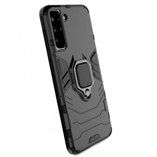 Capa Silicone Anti-Choque Armor Carbon Samsung Galaxy S21 5g Preto Ring Armor