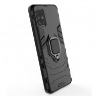 Samsung Galaxy A51 Black Anti-shock Armor Carbon Ring Armor Silicone Case