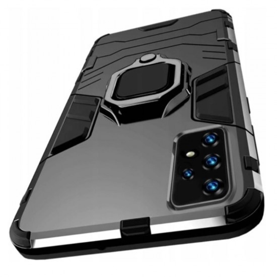 Samsung Galaxy A32 4G/A325 Black Anti-shock Armor Carbon Ring Armor Silicone Case Samsung Galaxy A32 4G/A325 Black Anti-shock Armor Carbon Ring Armor Silicone Case