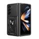 Samsung Galaxy Z Fold5 Black Ring Armor Armor Carbon Anti-Shock Silicone Case With Sliding Window Samsung Galaxy Z Fold5 Black Ring Armor Armor Carbon Anti-Shock Silicone Case With Sliding Window